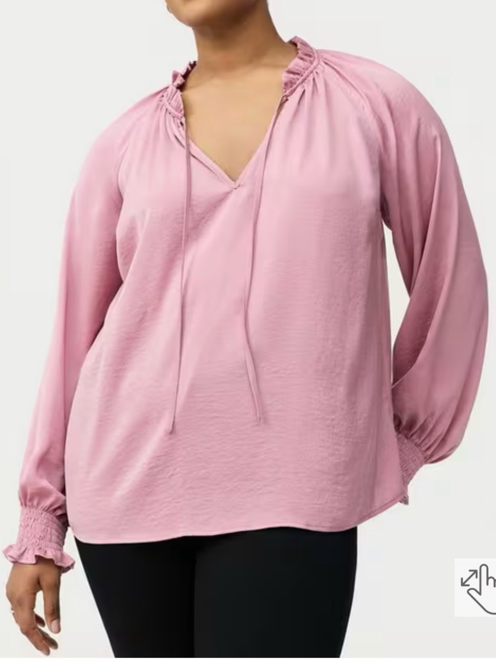 NWT Torrid satin tie front peasant blouse, Torrid size 1, 1X